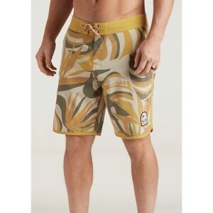 Howler Brothers Men's Stretch Bruja Board Shorts NEW 31 Monstera Leaf Print Swim
